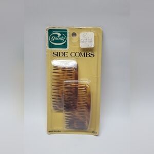 Vintage GOODY Kant-Slip Side Combs 2 Count #551 USA Tortoise Shell 1982 NOS